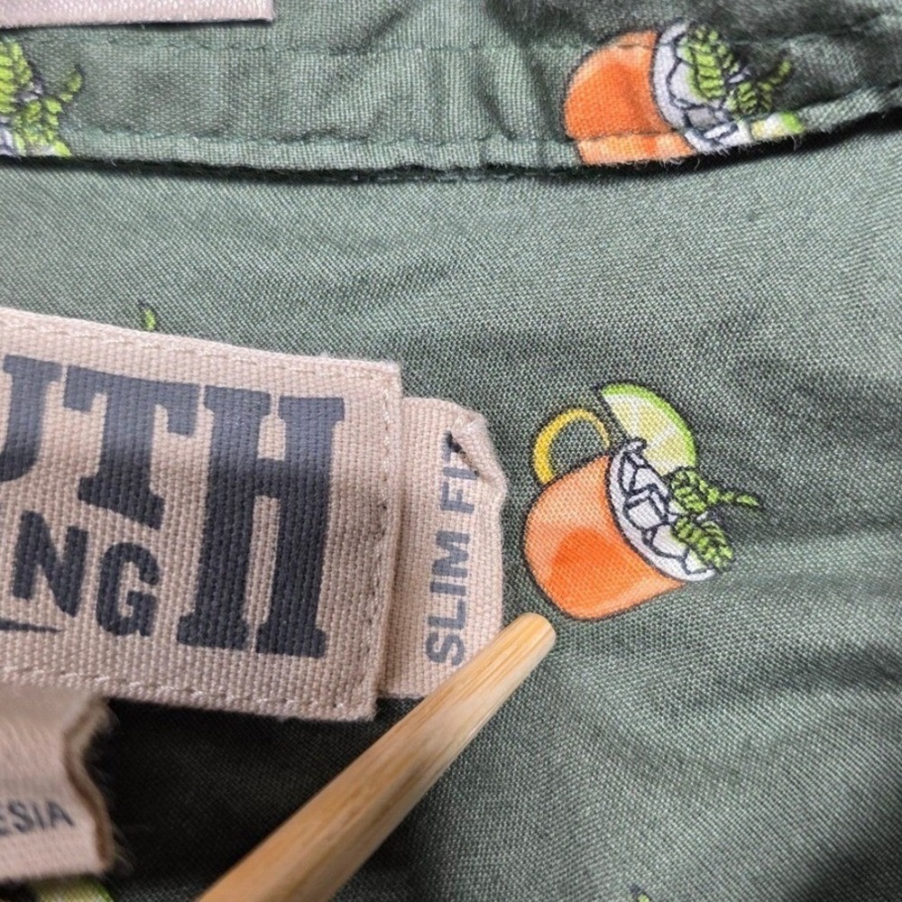 Duluth Trading Co Untucked Shirt Mens XL Green Moscow Mule Cocktail Slim Fit - Picture 5 of 8